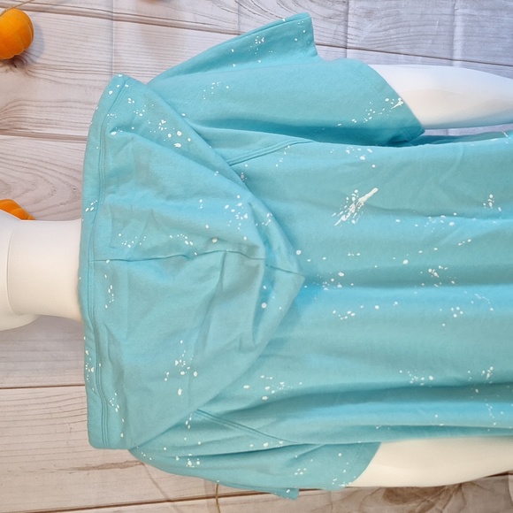 Blue Livi Active Lane Bryant Paint Splatter Hoodie Sweatshirt 2X 18 20 - Picture 5 of 6